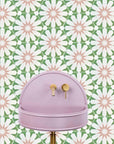 Luxury Luz green and pink porcelain tile, premium hex arabesque pattern, slip-resistant indoor outdoor flooring by Maria Starling Design at brixbailey.com