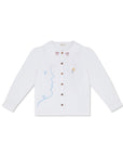 OLALA Embroidered Claudine Linen Blouse - White x Laetitia Rouget - size M on pre-order for the end of September delivery