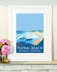Fistral Beach Vintage Travel Poster Print