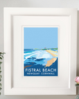 Fistral Beach Vintage Travel Poster Print