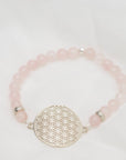 Flower of Life Bracelet in Rose Quartz