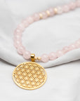 Flower Of Life Bracelet S – Rose quartz
