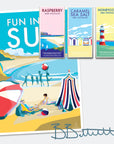Fun in the Sun Vintage Seaside Print