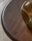 Luxury sculptural mango wood side table, retro dark wood finish, stylish statement piece by Ella James at brixbailey.com