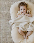 premium baby lounger, portable infant nest, soft snug newborn lounger, best-selling tencel baby nest, stylish organic cotton lounger by Faemli at brixbailey.com