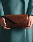 Model Leather Clutch Bag