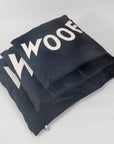 Dog Bed Big WOOF in Black Velvet