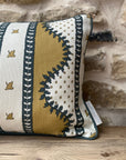Renee Rectangular Cushion - Ochre & Dark Green
