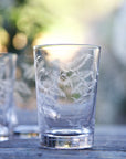 Crystal Tumblers with Fern Design