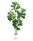 Faux Fiddle Leaf Fig Tree In White Planter 6'