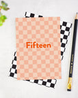 Fifteen Checkerboard 15th Birthday Card