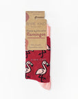 Save the Flamingos Bamboo Socks in Pink