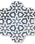 Luxury black and white hex cement tiles, premium fleur pattern, stylish bathroom and kitchen floor and wall tiles, handcrafted, needs sealing by Maria Starling Design at brixbailey.com