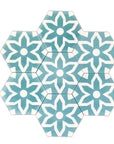 Luxury black and white hex cement tiles, premium fleur mosaic pattern for kitchen and bathroom floors and walls by Maria Starling Design at brixbailey.com