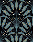Frond Art Deco Wallpaper in Rich Jewel Tones
