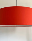 Burnt orange cotton drum lampshade/ ceiling shade with a white lining