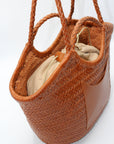 CELIA Calfskin Leather Tote - Spacious Handmade Italian Travel Bag with Cotton Drawstring Organizer by Sook Stainable at brixbailey.com