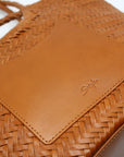 CELIA Calfskin Leather Tote from SOOK - Spacious Handmade Travel Bag with Cotton Drawstring Organizer | 25cm x 30-44cm x 14cm by Sook Stainable at brixbailey.com