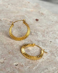 Kea Ridged Gold Hoops