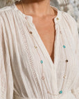 Penelope Multi-Stone Necklace: Pariba Onyx, Rose Quartz & Smoky Quartz