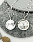 Americas Map Globe Personalised St Christopher - Silver Chain
