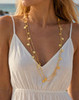 Cleo Long Coin Wrap Necklace: Apatite