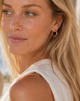 Ophelia Small Gemstone Hoops Smoky Quartz, Rose Quartz & Ruby
