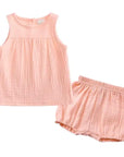 Premium Girls Sleeveless Bloomer Set in 100% Cotton for Comfort and Style, Sizes 6M-7Y by Flossie & George at brixbailey.com