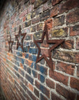 Set of 3 Rusty Metal Stars, Decorations For The Home And Garden.