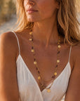 Cleo Long Coin Wrap Necklace: Tourmaline