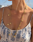 Cleo Long Coin Wrap Necklace: Apatite