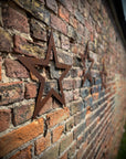 Set of 3 Rusty Metal Stars, Decorations For The Home And Garden.