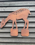 Rusty Metal Deer Garden Statue Lawn Decoration