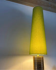 Chartreuse Green Cotton Lampshade | Extra Tall Cone Light Shade | Bespoke Handmade UK