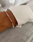 Milos Gemstone and Gold Bead Bracelet Multi-tourmaline