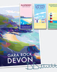 Gara Rock Devon Beach Travel Poster