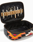 Gaucho Aztec Zip Around Toiletry Wash Bag, Black/ Multicolour Canvas