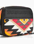 Gaucho Aztec Zip Around Toiletry Wash Bag, Black/ Multicolour Canvas
