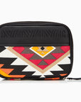 Gaucho Aztec Zip Around Toiletry Wash Bag, Black/ Multicolour Canvas