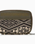 Gaucho Aztec Zip Around Toiletry Wash Bag, Black and Cream Canvas