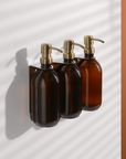 Gold Triple Wall Mounted Soap Dispenser-0