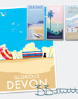 Glorious Devon Vintage Seaside Print