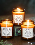 Green Witch White Sage Amber Glass Candle