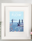 Go With The Flow Vintage Style Paddle Boarding Print