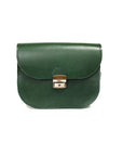 Natural Leather Saddle Bag in Green Medium Size