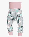 Baby pants with winter animals print by breden, Oeko-Tex cotton, diaper-friendly fit at www.brixbailey.com