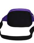 Retro Waist Bag in Black with Purple Detail