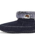Ossa High Slipper Boot in Navy and Grey