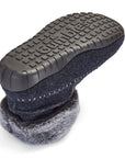 Ossa High Slipper Boot in Navy and Grey