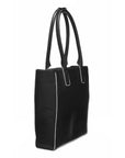 NEW Vegan Black Soft Leather Day Tote Bag